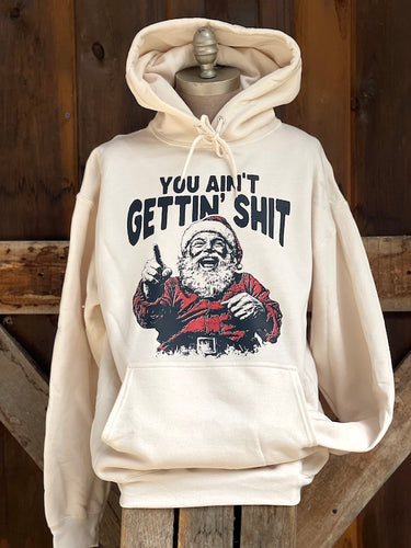 YOU GET WHAT YOU GET Santa Hoodie- Sweet Cream